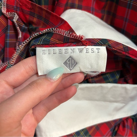 Eileen West Vintage Red Plaid Dress - Picture 6 of 7